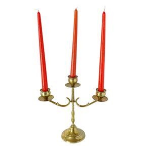 Vintage Brass Candelabra 3 Candle Stick Holder MCM